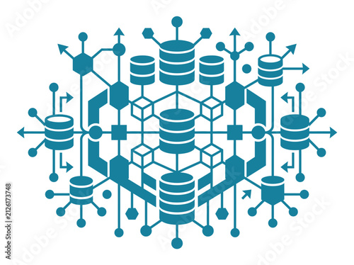 Abstract Network Technology Data Connection Concept.