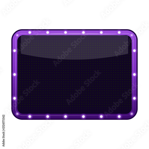 Purple Marquee Frame with Light Bulbs on Transparent Background