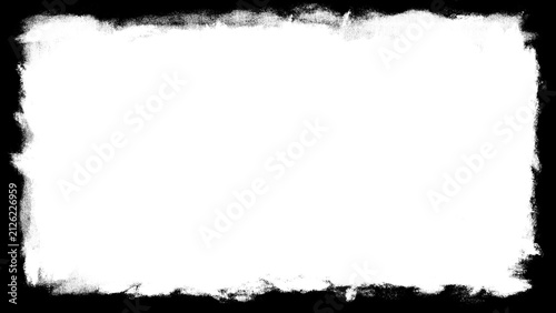 Grunge texture border frame background features clean rectangular abstract overlay layout with dirty damaged backdrop details. Paint effect design for photo decoration banner clip art.