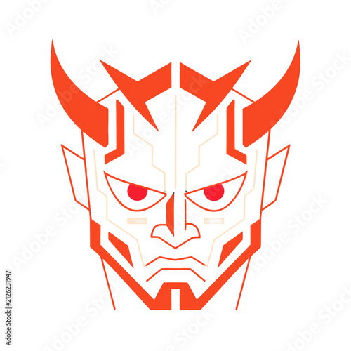 red mask with a mask