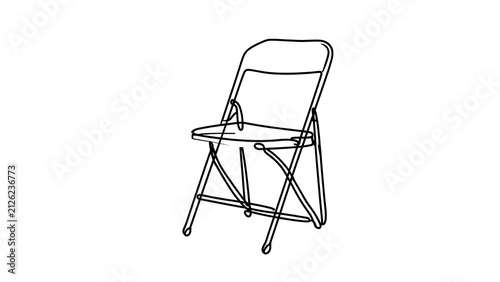 Folding chair illustration on white background.