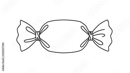 Wrapped candy illustration on white background.