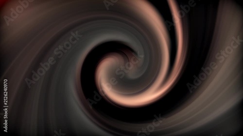 Abstract dark luxury background with rose gold and metallic copper spiral swirl vortex motion. Elegant dynamic fluid wave twirl layout for modern premium brand corporate presentation and banner