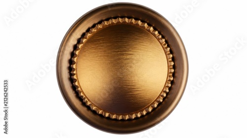 Golden Bottle Cap Macro Shot with Metallic Texture