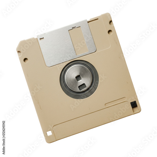 Plakat Vintage 3.5-inch floppy disk on white background
