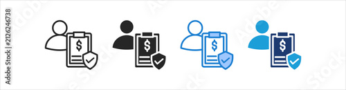 Insurance Agent Icon Set Multiple Style Vector Collection