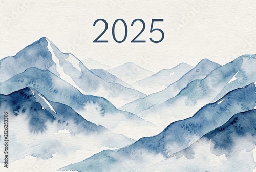 Watercolor Mountain Landscape 2025.