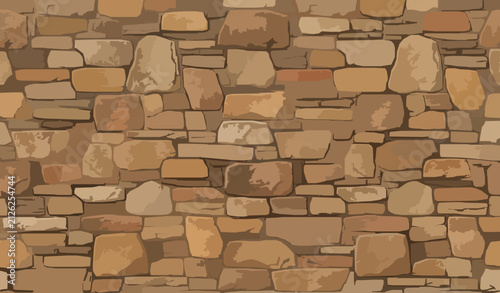 Brown Natural Stone Wall Texture Seamless Vector Background