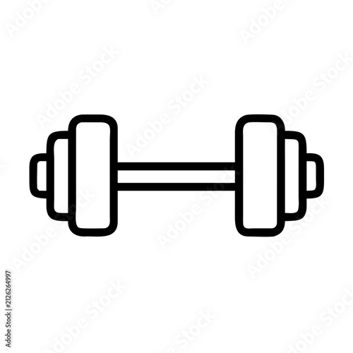 Dumbbell line icon, gym fitness weight training, bodybuilding workout and strength exercise equipment outline vector symbol
