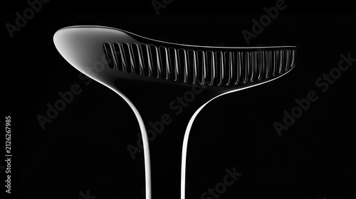 Highly stylized grooming instrument illuminated against a dark background