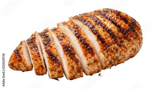 PNG Grilled chicken breast slices.
