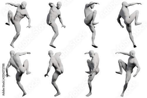 Mannequin climbing frame multi-view collage