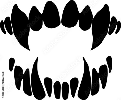 Konstfotografi Monster Teeth Mouth PNG Isolated on Transparent Background