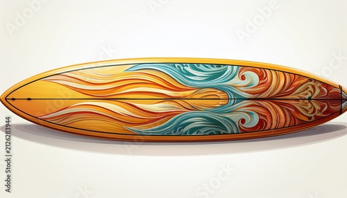 surfboard isolated on a white background generative ai