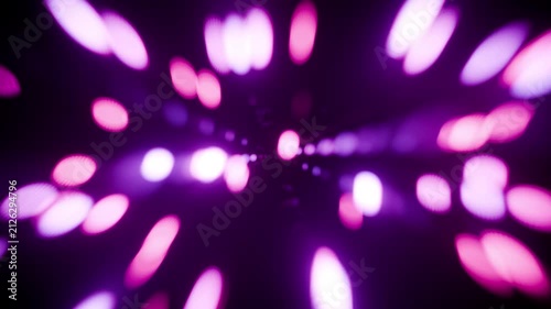 Neon circular lights with motion blur effect 4k seamless looping animation