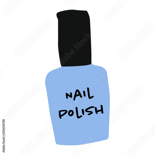 Hand drawn nail polish bottle doodle isolated on white background for beauty, manicure and cosmetic illustration design