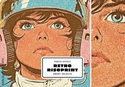 Retro Risoprint Photo Effect For Poster And Social Media Design