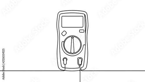 Naklejka Digital multimeter device on white background.