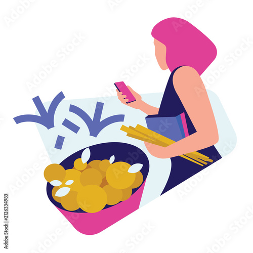 girl on market, shopping