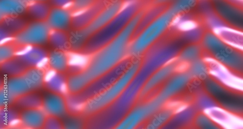 фотографія 3D rendered glossy wave with rainbow tones and specular highlights