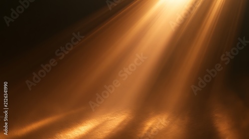 Soft golden light rays diffusing through atmospheric haze, creating a warm, ethereal glow soft glow warm light