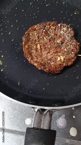 Daging slice di panggang dalam teflon 