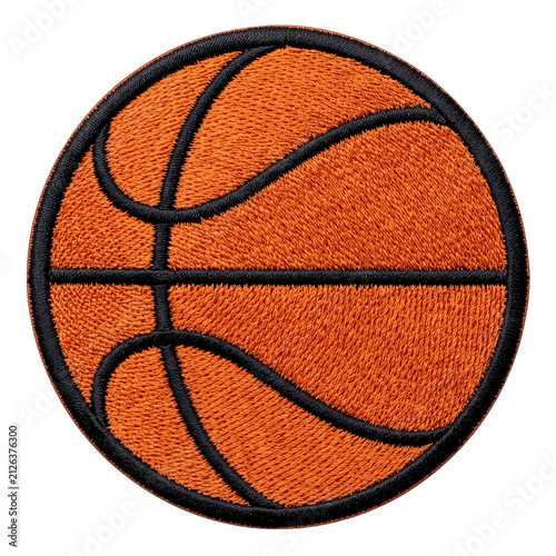 Basketball embroidered patch badge, cut out