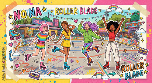Obraz na płótnie No Na Roller Blade Animated Scene