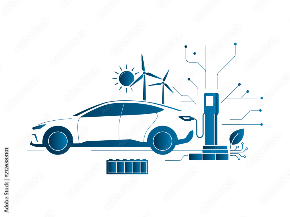 Fototapeta premium Electric Vehicle Ecosystem