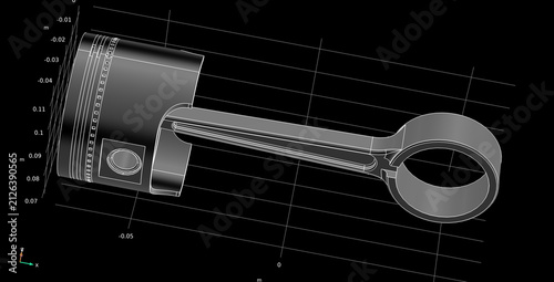 Bild auf Leinwand Piston and connecting rod of motorcycle, car engine