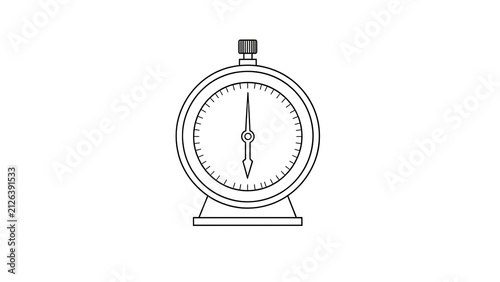 Vintage stopwatch illustration on white background.