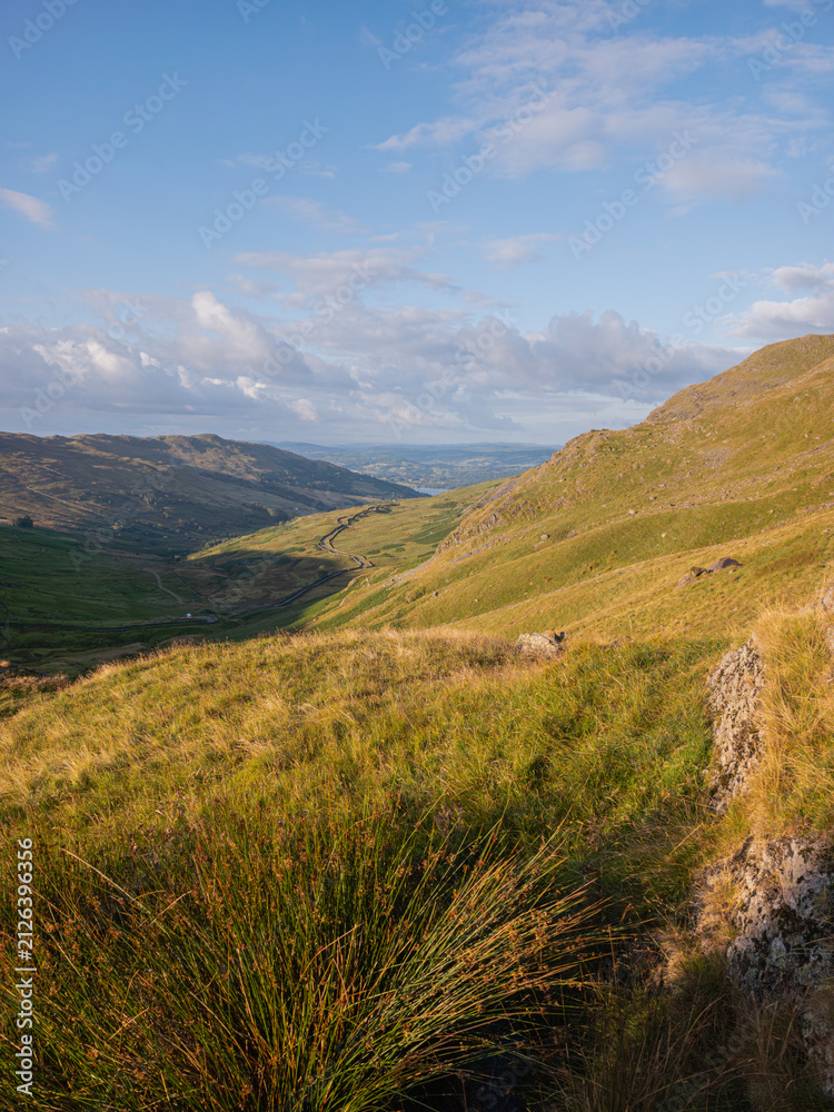 Fototapeta premium Panoramic View over Kirkstone Pass from Red Screes