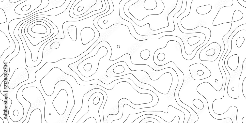 Fototapeta premium Modern contour map line pattern background with abstract elevation pattern, wavy black outline lines in a clean layout, for wallpaper, poster and branding.