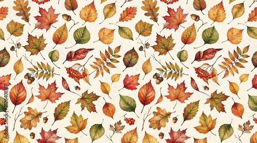 Autumn leaf pattern organic seasonal foliage natural design