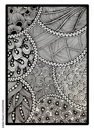 Zentangle hand drawn.  It can be used for coloring books, printables, and backgrounds.