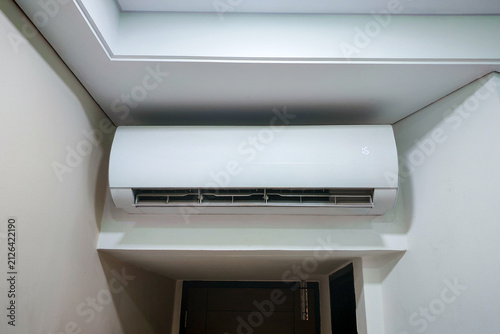 Modern Wall-Mounted Air Conditioner Installed in Home Interior