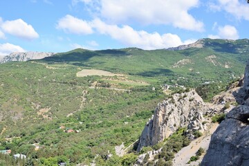 Crédence de cuisine Camping Mountain landscape. A beautiful mountain range along the sea coast.  © dzmitry_2014