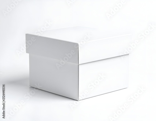 Blank white paper box for product branding mockup.