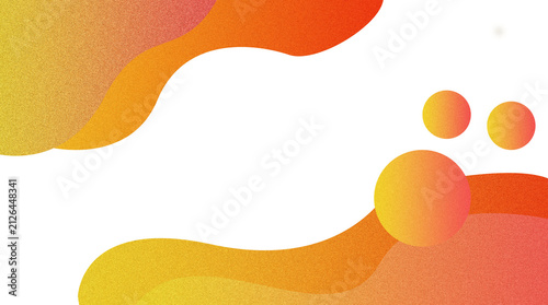 Bild auf Leinwand Abstract Fluid Wave Shapes with Yellow Orange Gradient on White Background