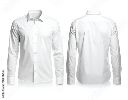 Classic white dress shirt front and rear display
