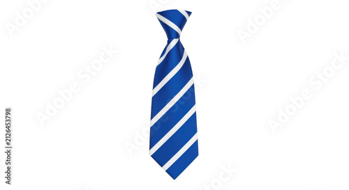 Blue and white striped necktie illustration