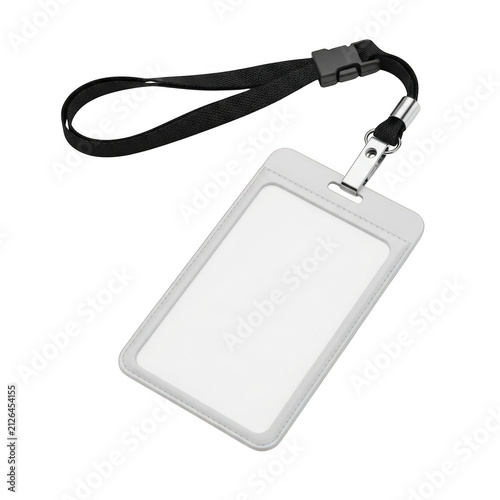 Fotografía Empty white name badge with lanyard