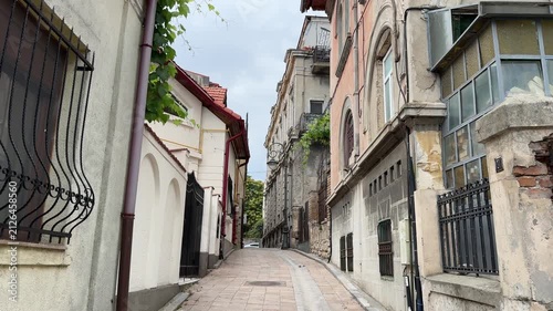 Empty narrow streets of the Old Town in Constanta Romania