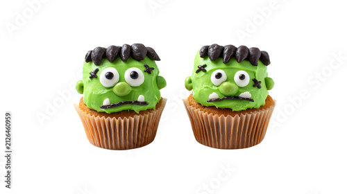 Frankenstein cupcakes sweet dessert for halloween party