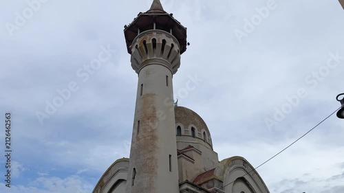Grand Mosque Carol I facade and minaret in Constanta Romania