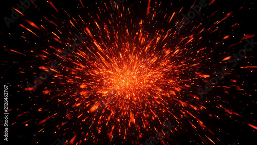 Red Orange Fire Spark Explosion