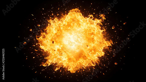 Orange Fire Explosion Blast