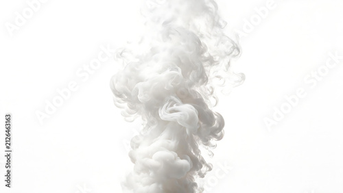 White Smoke Swirl on White Background