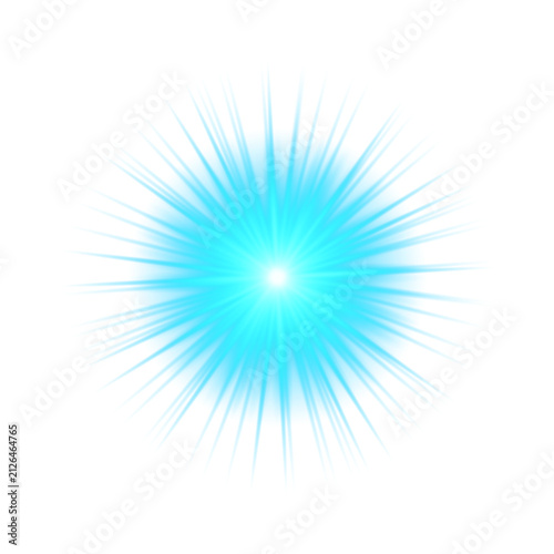 Blue glowing lens flare light streak horizontal minimal effect png overlay element, on transparent background