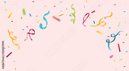 Colourfull falling confetti background. Congratulations confetti for birthday, party holiday celebration.